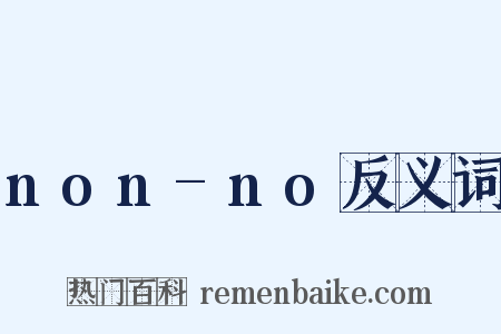 non-no反义词是什么意思的图片